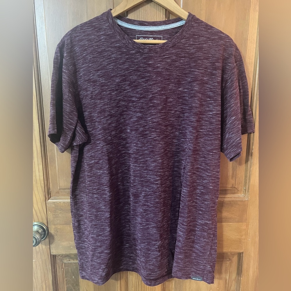 Eddie Bauer Legendwash Maroon Heathered Tee, Men’s Large